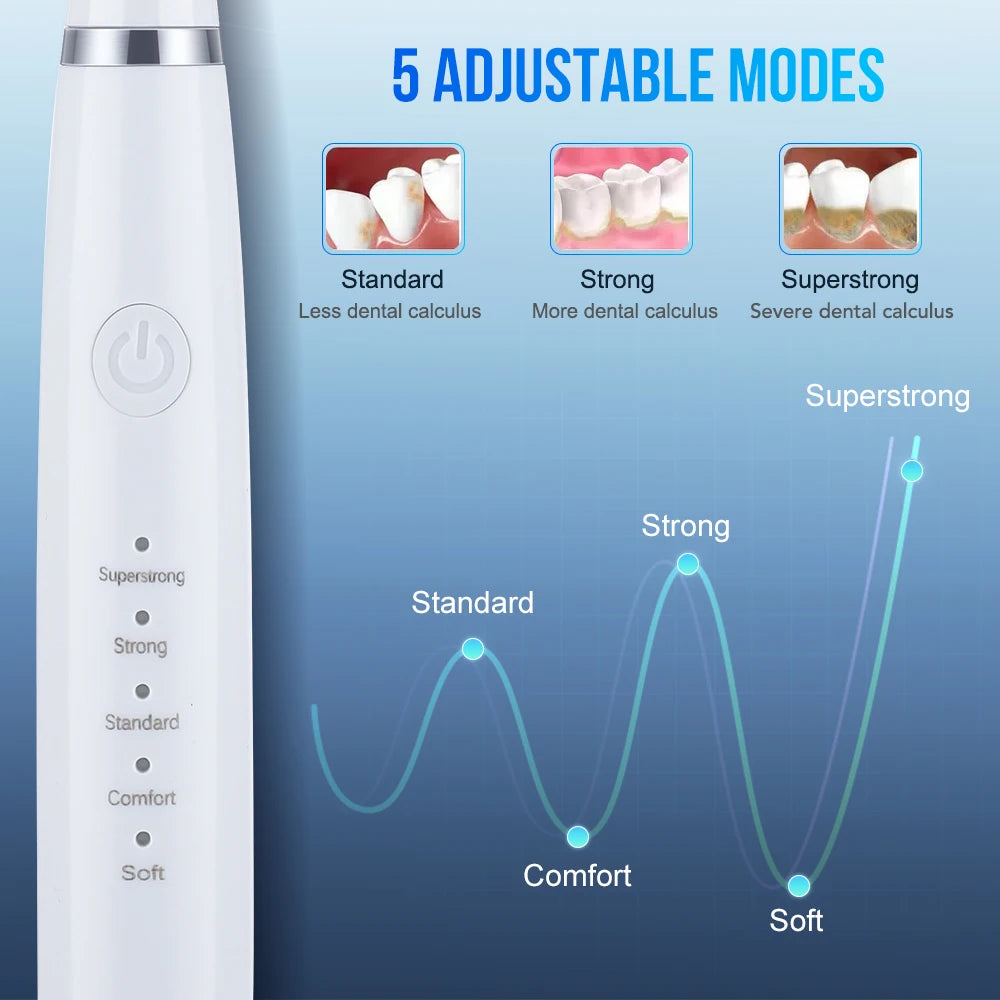 6 in 1 Ultrasonic Dental Cleaner Scaler Dental Tartar Remover Electric Toothbrush Sonic Teeth Plaque Cleaner Tooth Cleaner