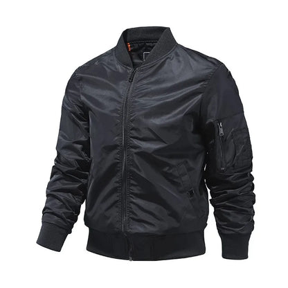 Cross-border Stand Collar Flight Jacket Spring Autumn, Pilot jacket Baseball Uniform Solid Color Men's Coat