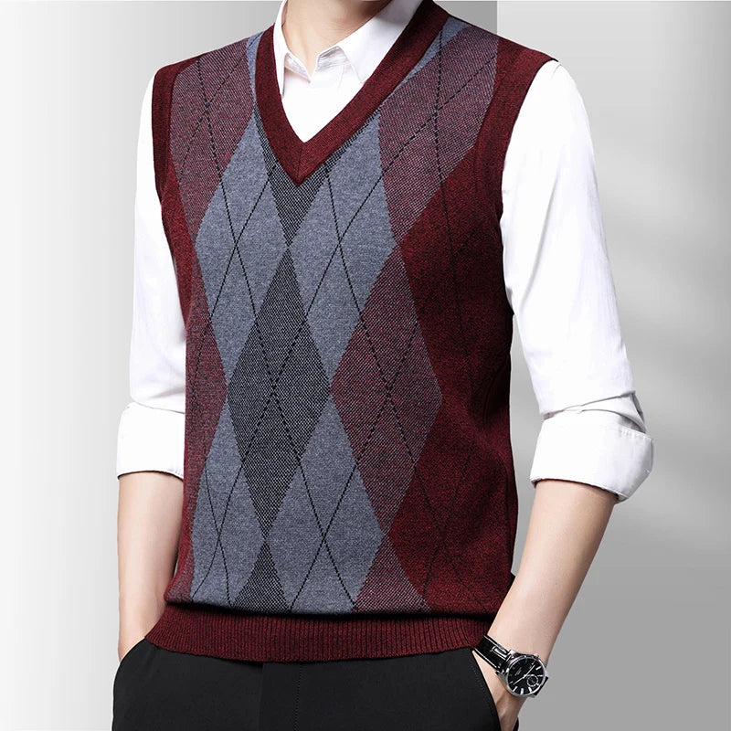 Men's Thickened Casual Sweater Tank Top Autumn and Winter Warm Men's Vest