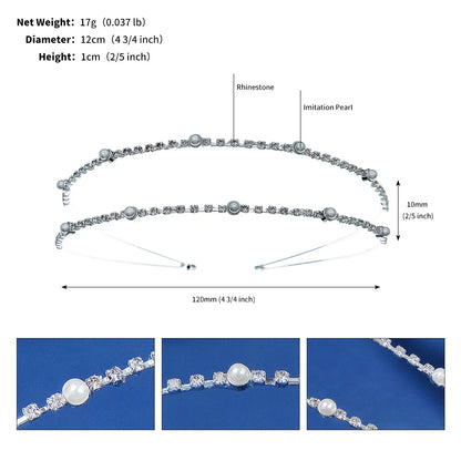 Rhinestone Star Headband - Party Hairband with Multilayer Pearl and Rhinestone Detail, Hair Accessories