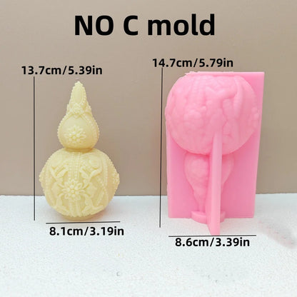 Large Lace Pattern Vase Shape Candle Silicone Mold Gourd Pattern Carved Vase Candle Mold Bottle Candle Mold Christmas Tree Gift