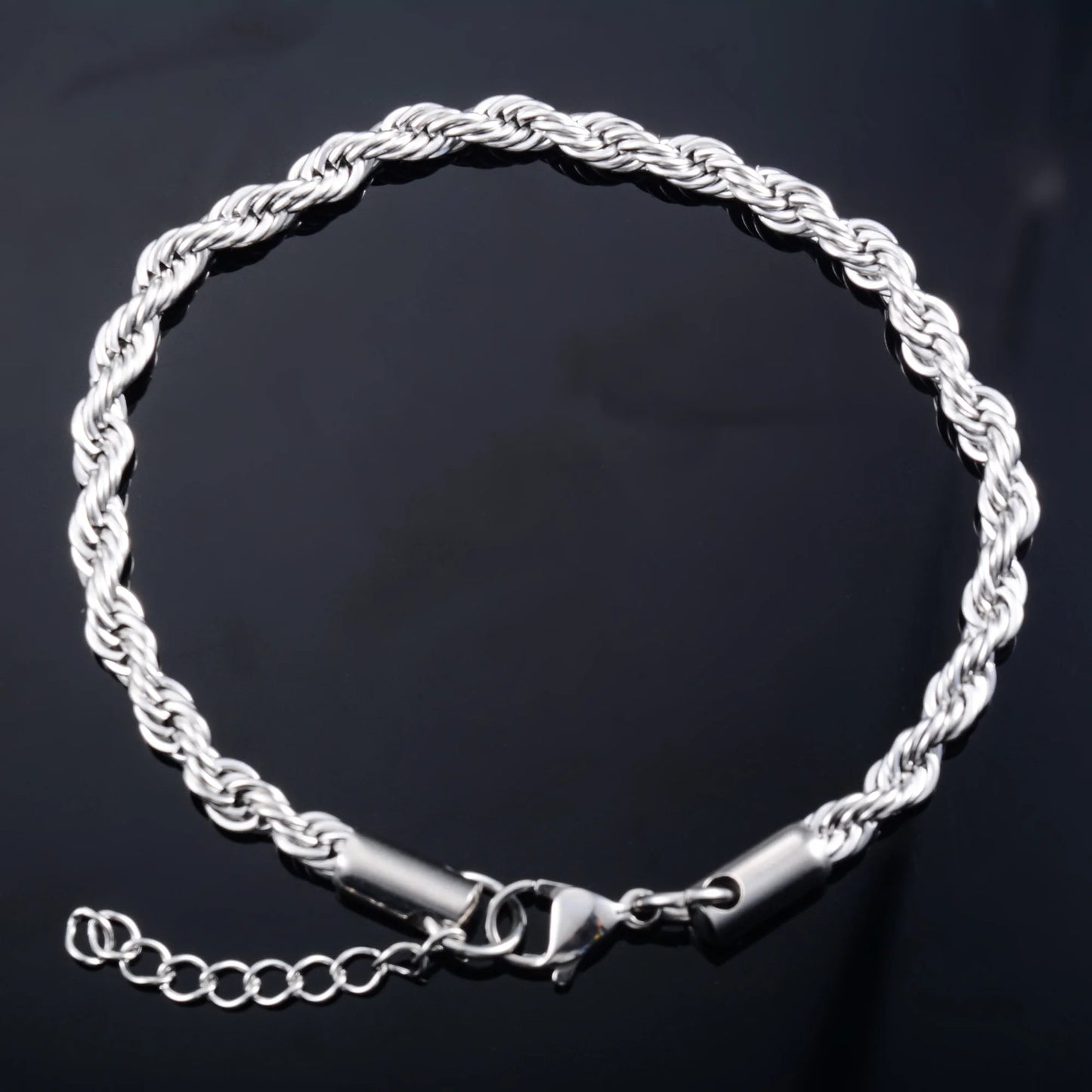 Men Stainless Steel Rope Chain Bracelet for Women Hand Bangle Gold/Silver Color Foot Ankle Anklet Jewelry Accessories DIY Gift