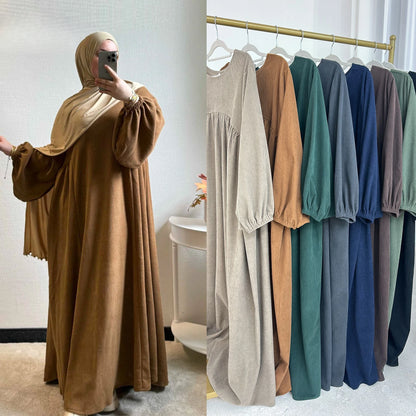 Winter Women Prayer Abaya Muslim Islam Abayas Ramadan Eid African Dress Dubai Luxury Robe Kaftan Caftan Marocain