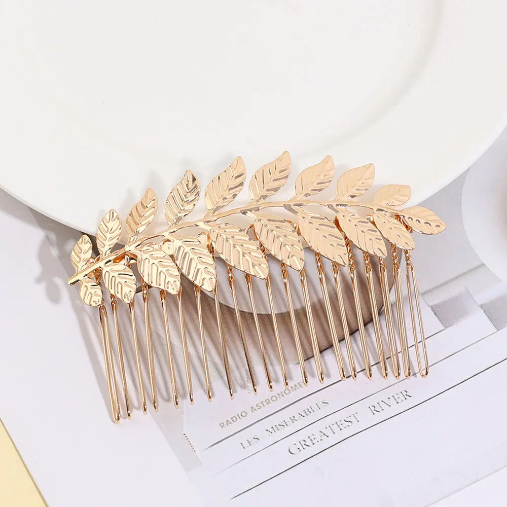 Hair Combs - Gold Color Rhinestone