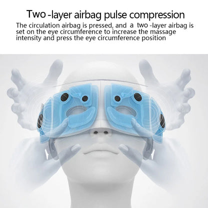 Eye Massager 6D Smart Airbag Vibration Bluetooth Eye Care Instrument Hot Compress Bluetooth Eye Massage Glasses Fatigue Pouch