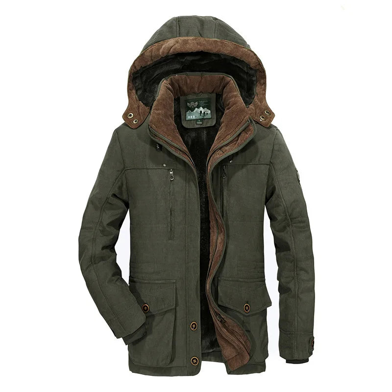 Good Quality Male Fit Winter Coats Multi-pocket Cargo Jackets Men Long Winter Coats Down Jackets Hooded Casual Warm Parkas 7XL