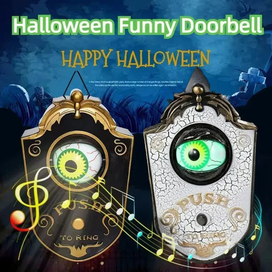 Halloween Eyeball Doorbell Horror Ghost Prank Prop Glowing Festival Haunted Decoration Electric Luminous Ring One Eyed Doorbell