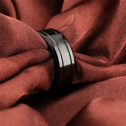 Fashion Black Stainless Steel Ring For Men Punk Vintage Male Ring Jewelry Fashion Men's Big Ring Wholesale