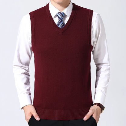 Men's Casual Sweater Vest Warm and Comfortable Vest in Autumn and Winter