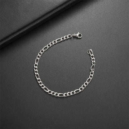 Fashion Cuban Chain Men Bracelet Stainless Steel 3/5/7/9mm Width Chain Bracelets Figaro Chain Boy Wrist Jewelry Couple