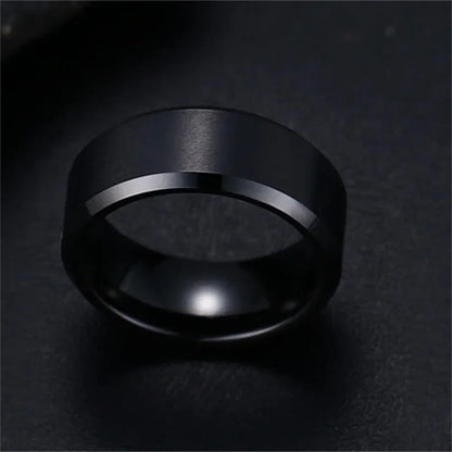 Charm Jewelry Ring for Men Women Stainless Steel Black Rings Wedding Engagement Band Quality Matte Male Jewelry