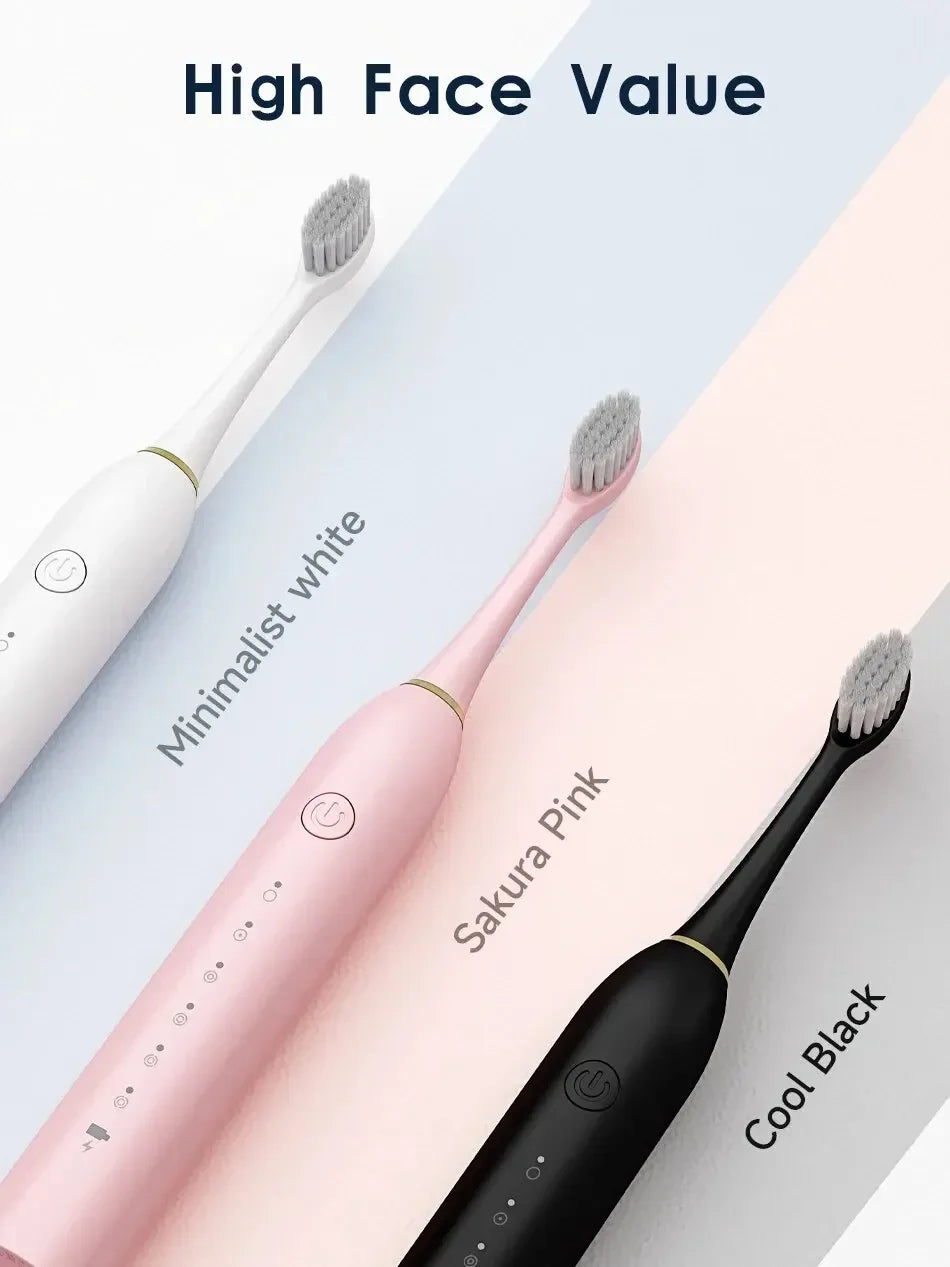 USB Rechargeable Tooth Brush for Adult  6 Clean Modes X-3 Sonic Electric Toothbrush Washable Teeth Whitening and Cleaning Brush