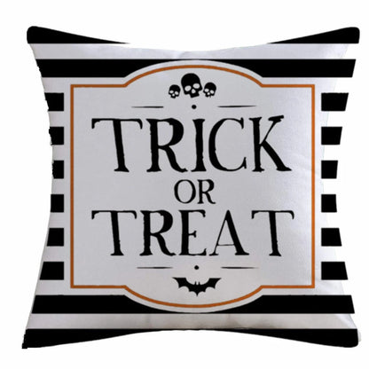 Halloween Happy and Cute Ghost Pumpkin Bat Print Cushion Cover Home Living Room Sofa Decoration Pillow  45x45cm