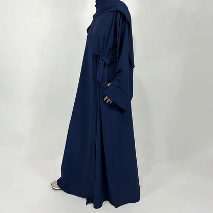 New Side Wrap Abaya with Hijab Side Pockets Manufacturer Wholesale High Quality Muslim Women Dubai Luxury Islamic Dress