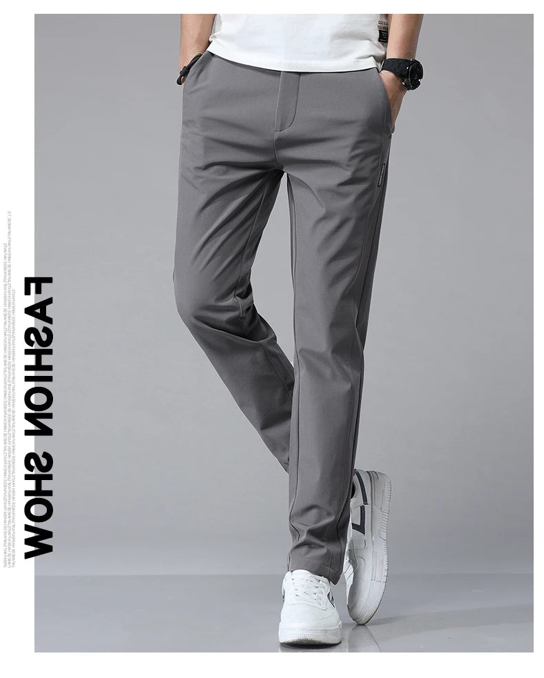 Men's Ultra-Thin Stretch Slim Straight Casual Pants, High-Quality and Breathable Golf Sports Trousers for Spring and Summer