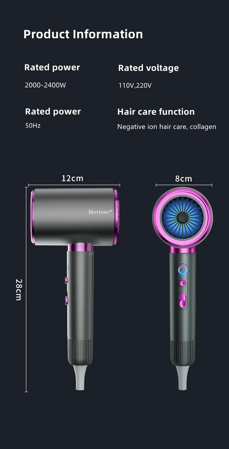 Manufacturer's Direct Selling High-Speed Hair Dryer 2400w High-Power Negative Ion Blue Light Hair Care Home Hair Salon Hair Drye