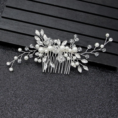 Elegant Hair Combs for Bride - Crystal Rhinestones and Pearls Hairpins- Headpiece