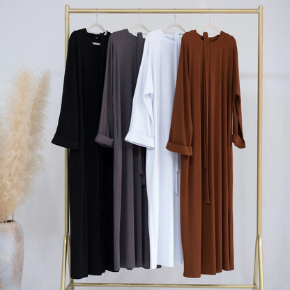 Autumn Winter Knitted Dress Muslim Women Abaya Female Arabic Turkey Modest Dresses New Warm Long Robe Islam Clothing