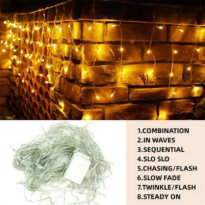 Christmas Lights Waterfall Outdoor Decoration 5M Droop 0.4-0.6m Led Lights Curtain String Lights Party Ggarden Eaves Decoration