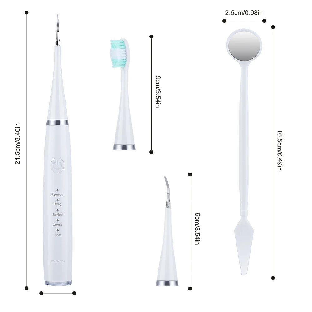 6 in 1 Ultrasonic Dental Cleaner Scaler Dental Tartar Remover Electric Toothbrush Sonic Teeth Plaque Cleaner Tooth Cleaner