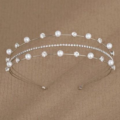 Rhinestone Star Headband - Party Hairband with Multilayer Pearl and Rhinestone Detail, Hair Accessories