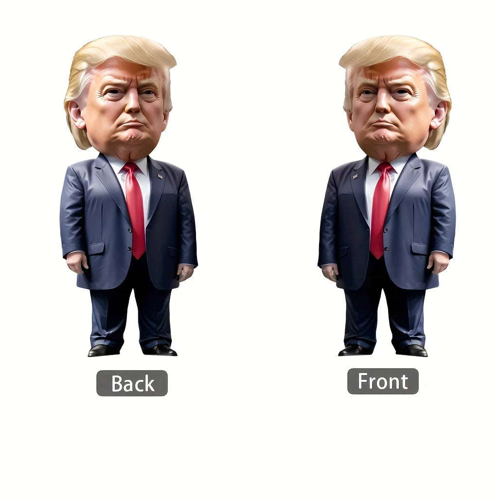 1pc Trump-Inspired Acrylic Christmas Decor Hanging Ornament for Car and Tree Perfect Holiday Gift Funny Cartoon Pendant