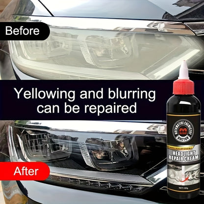 AutoMotive Chemical Doctor Headlight Repair Cream: Restores Oxidized, Yellowed, Scratched, Blurred Headlights - Enhances Crystal Plating - 150g