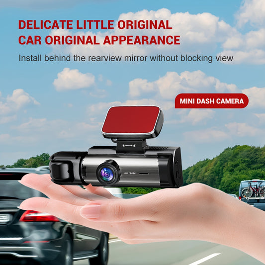 1080P Dual Camera Dash Cam For Cars With IR Night Vision, Loop Recording, And Wide Angle Lens - 3.16 Inch IPS Screen